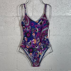 Salt + Cove Women's Floral-Print One-Piece Swimsuit, multi, medium